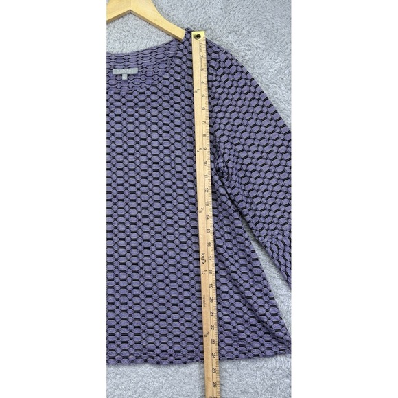 Habitat To Live In Top Medium Purple Textured 3/4 Slv Buttons Lagenlook Boho - Picture 5 of 9